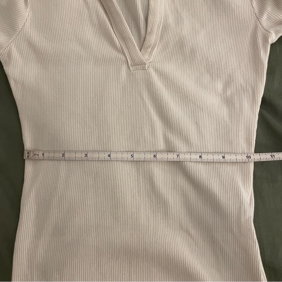 Abercrombie & Fitch White Ribbed Polo Bodysuit (Size XS) - Picture 10 of 10
